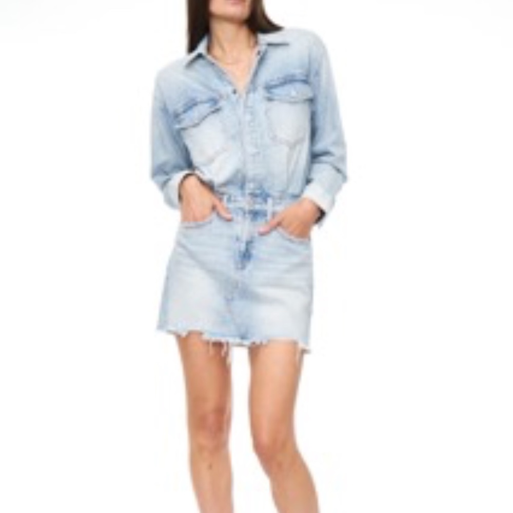 NINA LONG SLEEVE MINI DRESS - RESERVOIR- Small